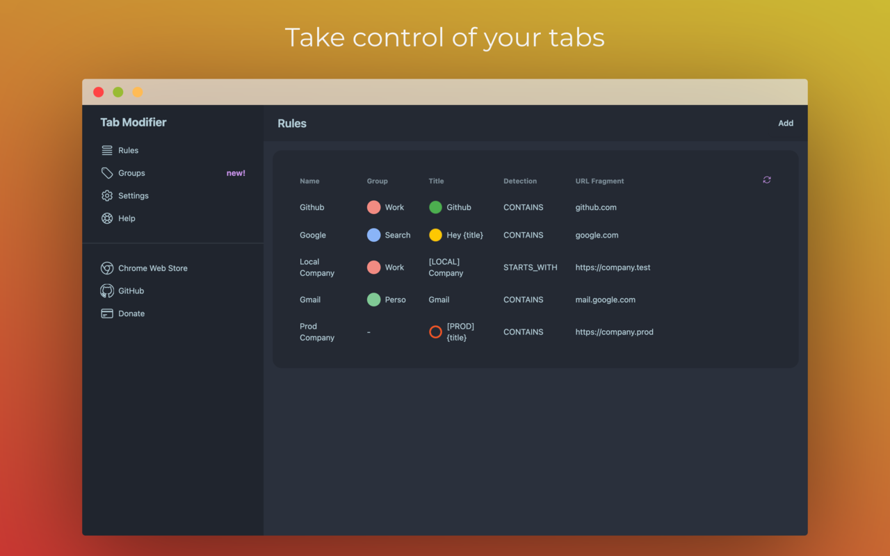 Tabee: Tab Modifier